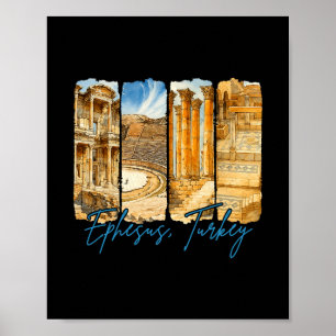Ephesus Turkey Traveling Trip Brushstroke Souvenir Poster