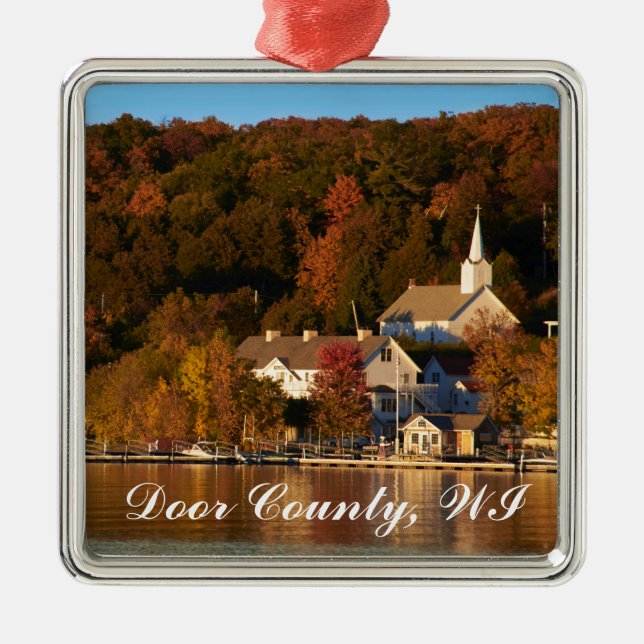 Ephraim, Wisconsin at Sunset Metal Tree Decoration (Front)