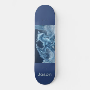 Epic 3D Blue Ice Dragon Skateboard