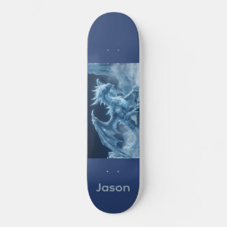 Epic 3D Blue Ice Dragon Skateboard