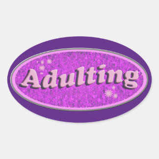 Epic Adulting Slogan Flashback Vintage Style  Oval Sticker