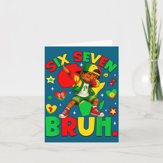 Epic African Black Dabbing Bruh Seven History Amer Card (Front)