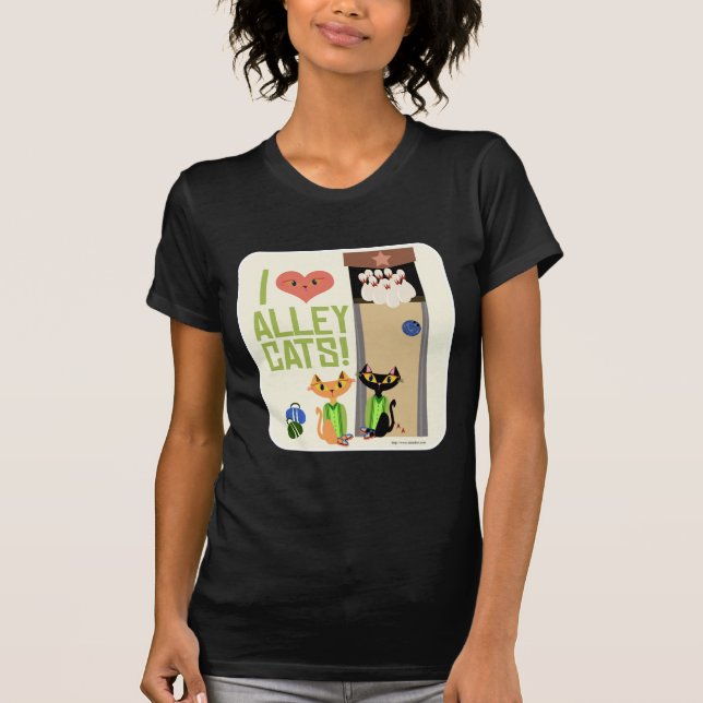 Epic Alley Cats Fun Retro Cartoon Art Design T-Shirt (Front)