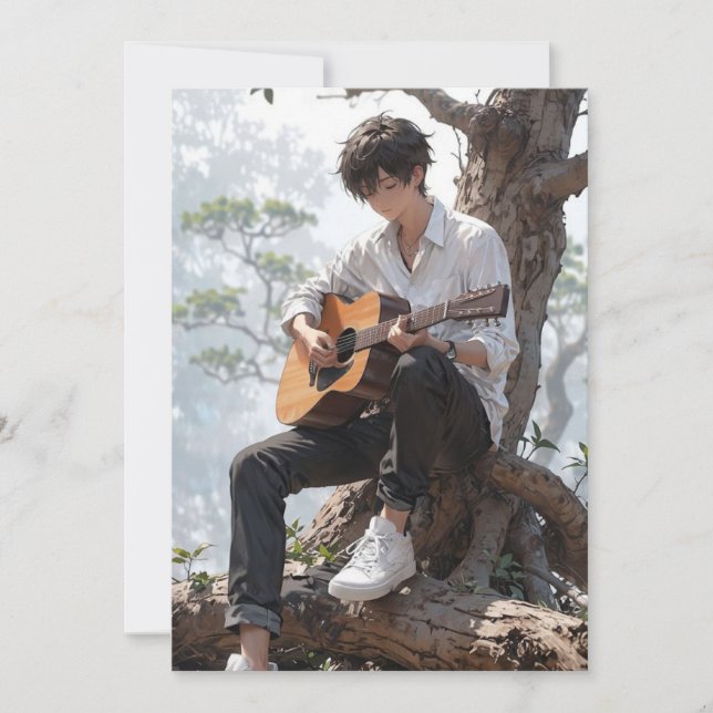 Epic Anime Guitarist Birthday Invitation - Customi (Front)