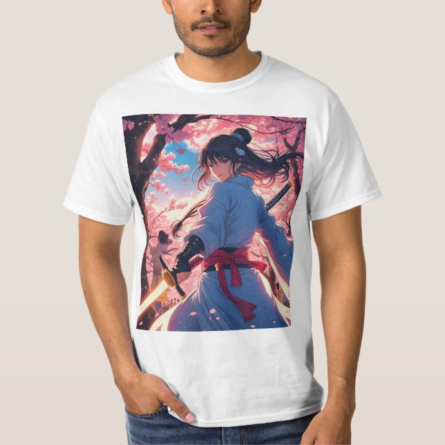 Epic Anime Warrior Graphic T-Shirt (Front)