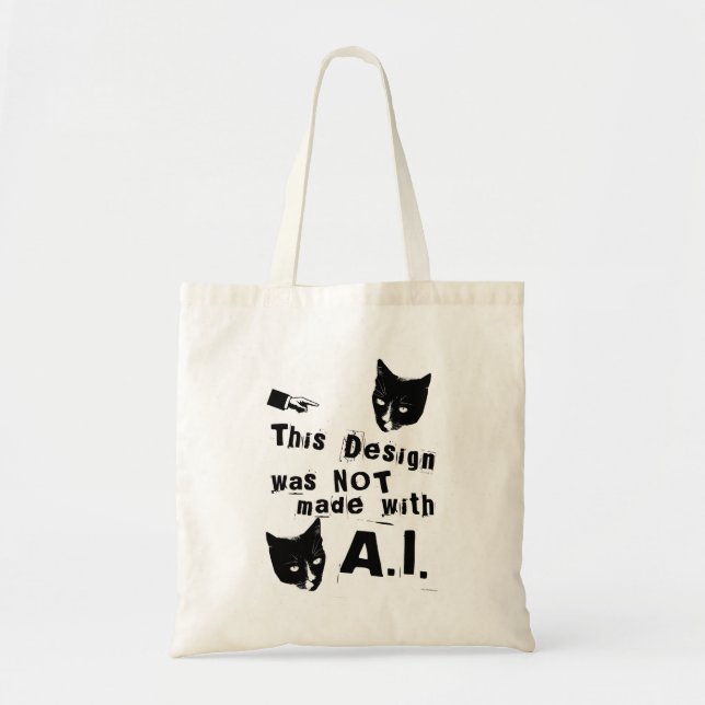 Epic Anti Artificial Intelligence Humour Design Tote Bag (Front)
