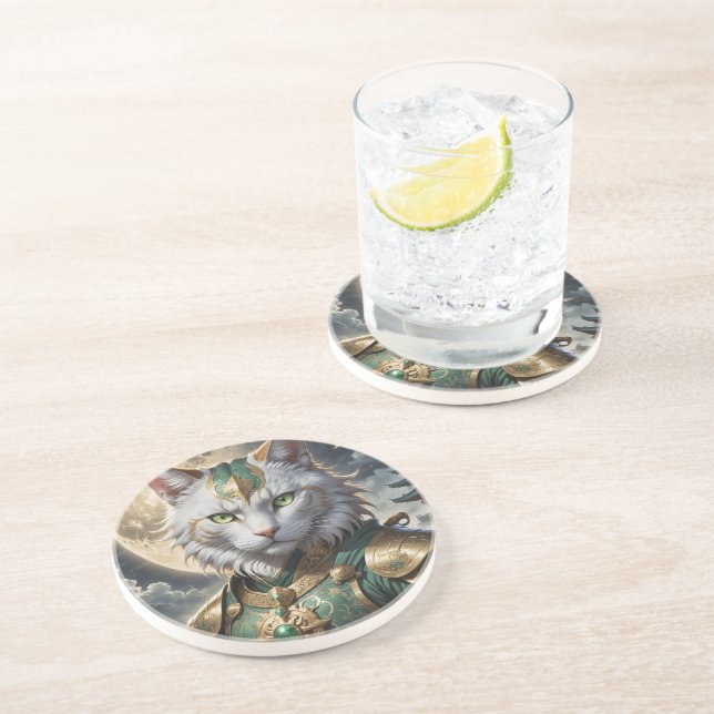 Epic Armoured Cat Warrior Coaster (Side)