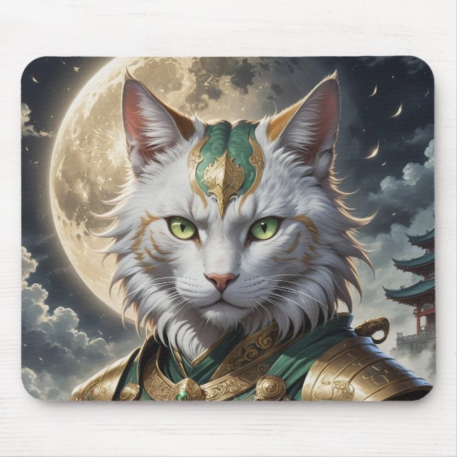 Epic Armoured Cat Warrior Mouse Mat (Front)