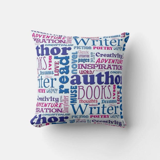 Epic Author Pride Wordy Typography Pattern  Cushion (Front)