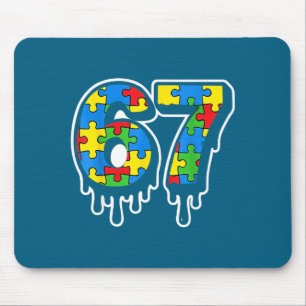 Epic Autism Six Seven Drip 67 Number Mouse Mat