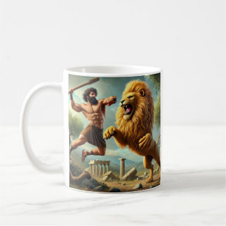 Epic Battle of Hercules and the Nemean Lion – Myth Coffee Mug
