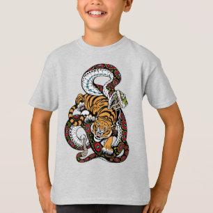 Epic Battle: Tiger vs. Snake Art T-Shirt