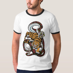 Epic Battle: Tiger vs. Snake Art T-Shirt