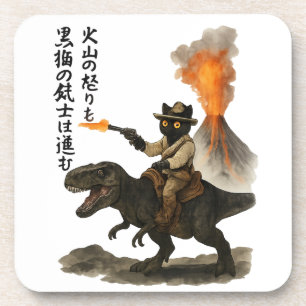 Epic Black Cat Cowboy Riding Dinosaur with Volcano Coaster