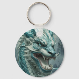 Epic Blue Storm Dragon Key Ring
