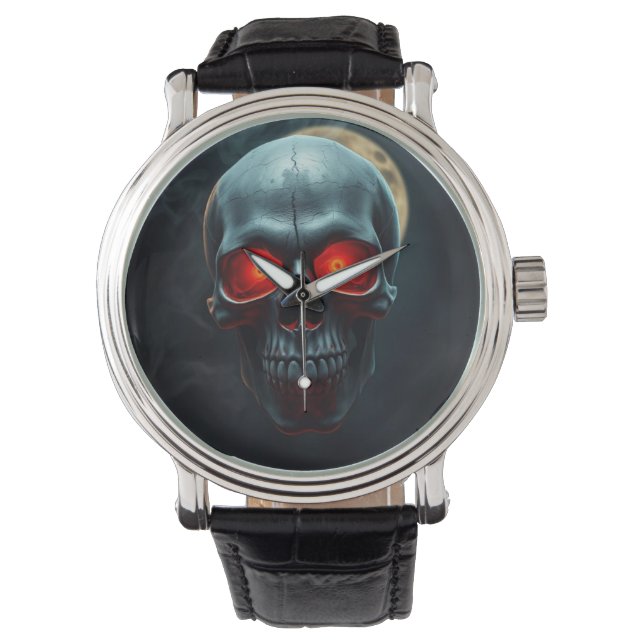 Epic Burning-Eye Skull Watch for Spooky Nights (Front)