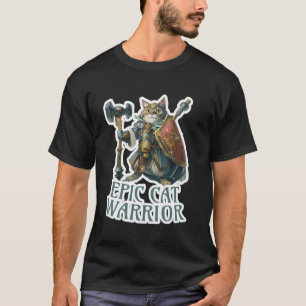 Epic Cat Warrior Cat Lover Fun Role Play T-Shirt
