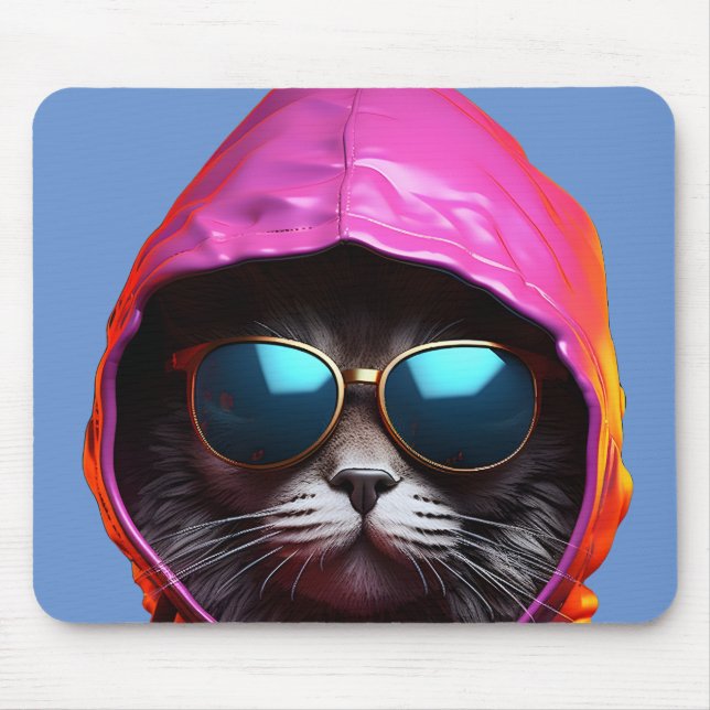 Epic Cat with Sunglasses Mouse Pad (Front)