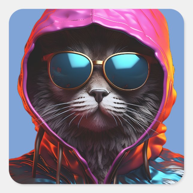 Epic Cat with Sunglasses Sticker (Front)