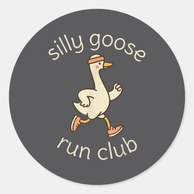 Epic Club Sport Silly Marathon Gymer Running Goose Classic Round Sticker (Front)