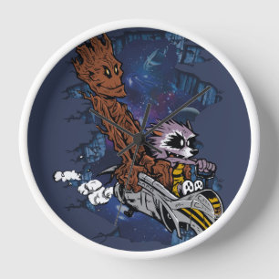 Epic Cosmic Adventure – Galactic Warrior and Rebel Clock