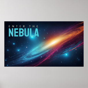 Epic Cosmic Supernova Neon Space Art Poster