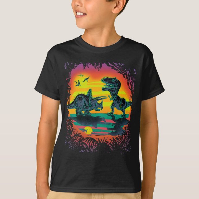 EPIC DINOSAUR BATTLE at Prehistoric Dawn T-Shirt (Front)