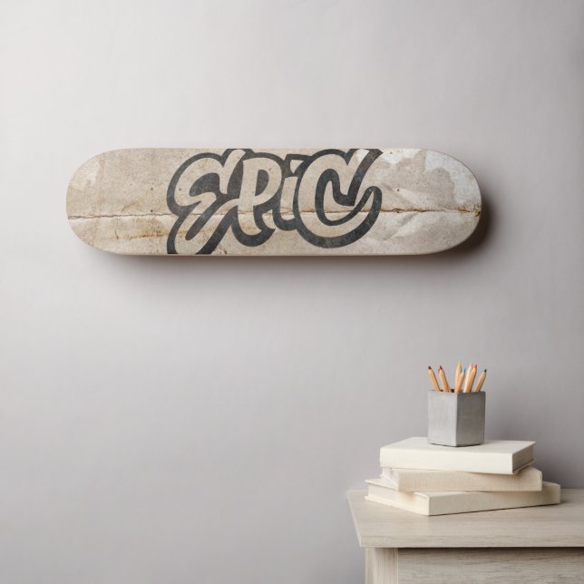 Epic Distressed Graffiti Street Art Lettering Skateboard (Wall Art (Horz))