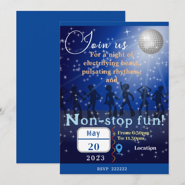 Epic DJ Party Get-Together! Invitation (Front/Back)