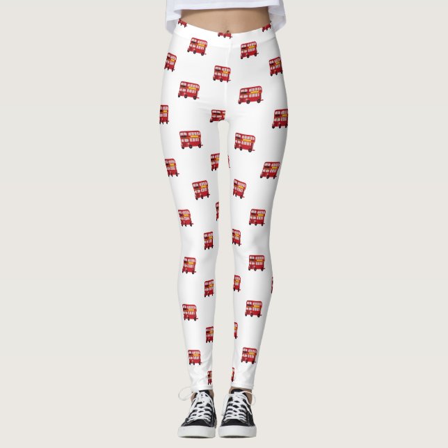 Epic Double Decker London Red Bus Leggings (Front)