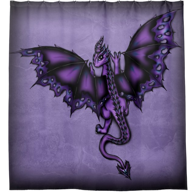epic dragon purple shower curtain (Front)