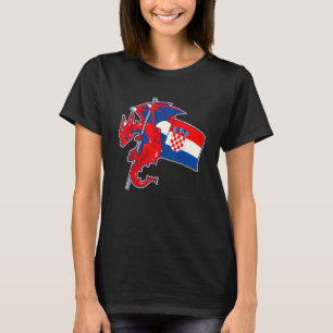 Epic Dragon With Croatia Flag Croatian T-Shirt