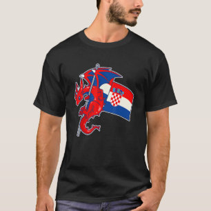 Epic Dragon With Croatia Flag Croatian T-Shirt