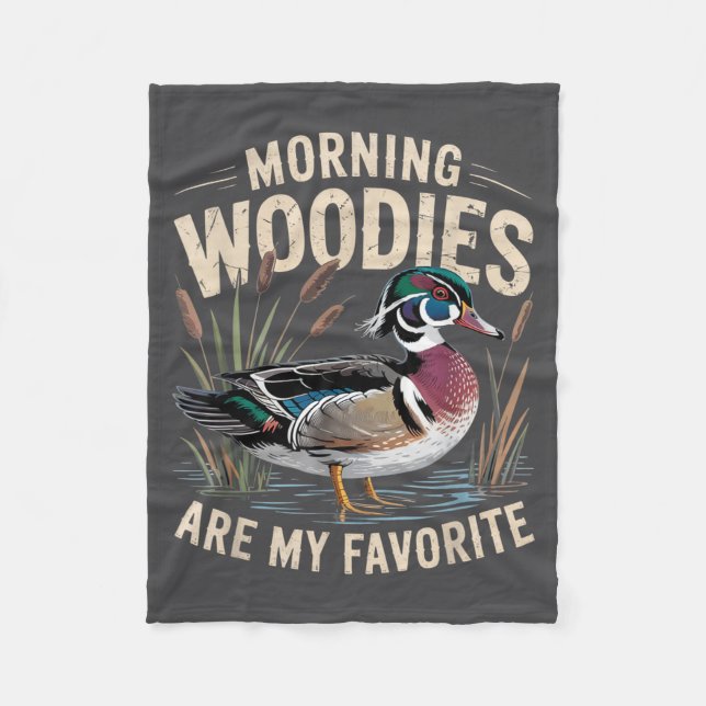 Epic Duck Morning Hunting Woodies Fleece Blanket (Front)