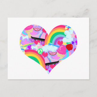 Epic Eighties Explosion Heart Postcard