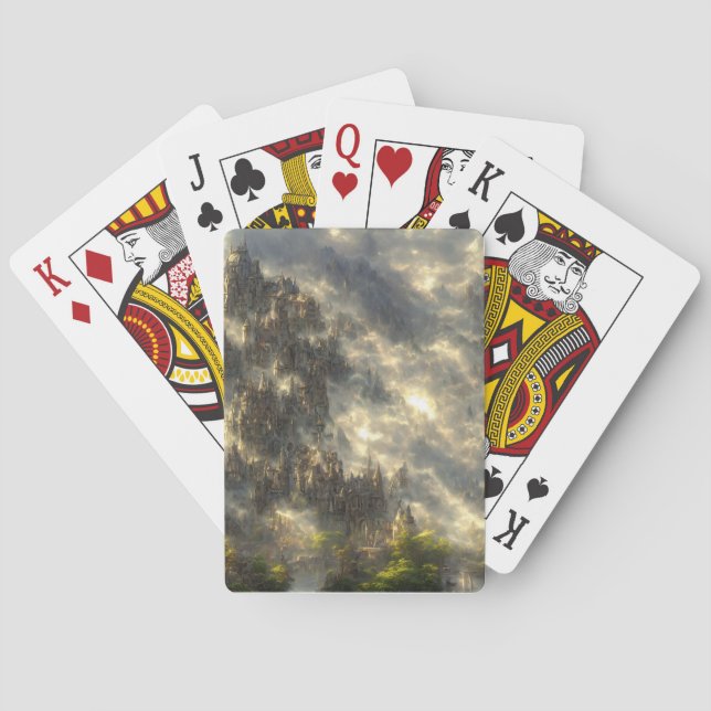 Epic eldin ring movie landscape cyberpunk playing cards (Back)