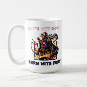 Epic Elven Warrior with Flaming Sword Coffee Mug