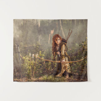 Epic Fantasy Archer in Enchanted Forest Tapestry