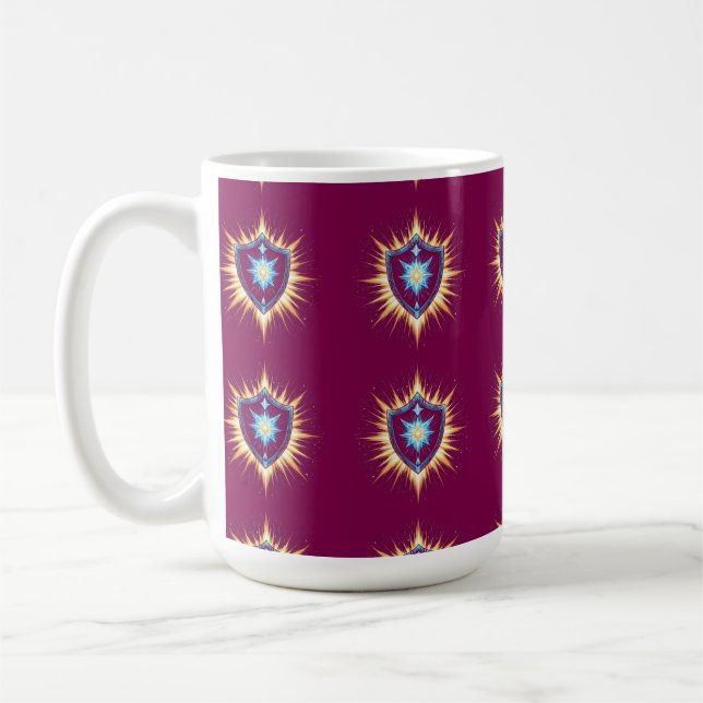 Epic Fantasy Shield with Radiant Energy Burst – Ma Coffee Mug (Left)