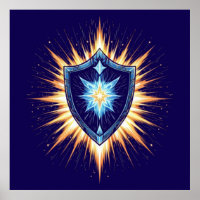Epic Fantasy Shield with Radiant Energy Burst – Ma