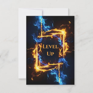 Epic Fire Portal Gaming Birthday Party Event Thank You Card