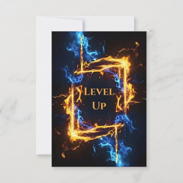 Epic Fire Portal Gaming Birthday Party Event Thank You Card (Front)