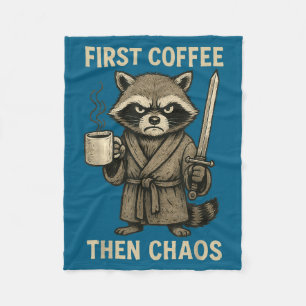Epic First Sarcastic Coffee Raccoon Fleece Blanket