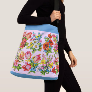 epic floral flower collection print crossbody bag