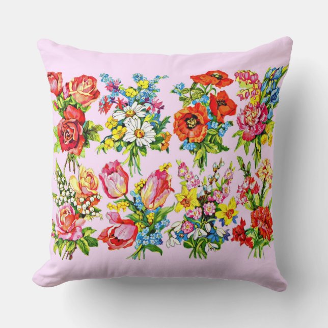 epic floral flower collection print cushion (Front)