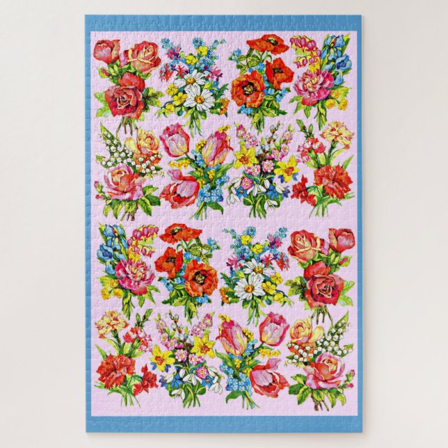 epic floral flower collection print jigsaw puzzle (Vertical)