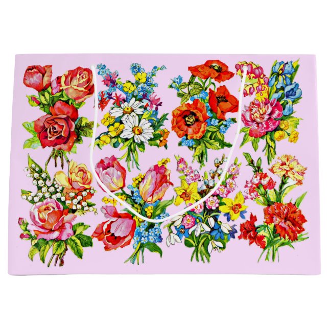 epic floral flower collection print large gift bag (Front)