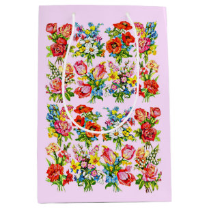 epic floral flower collection print medium gift bag
