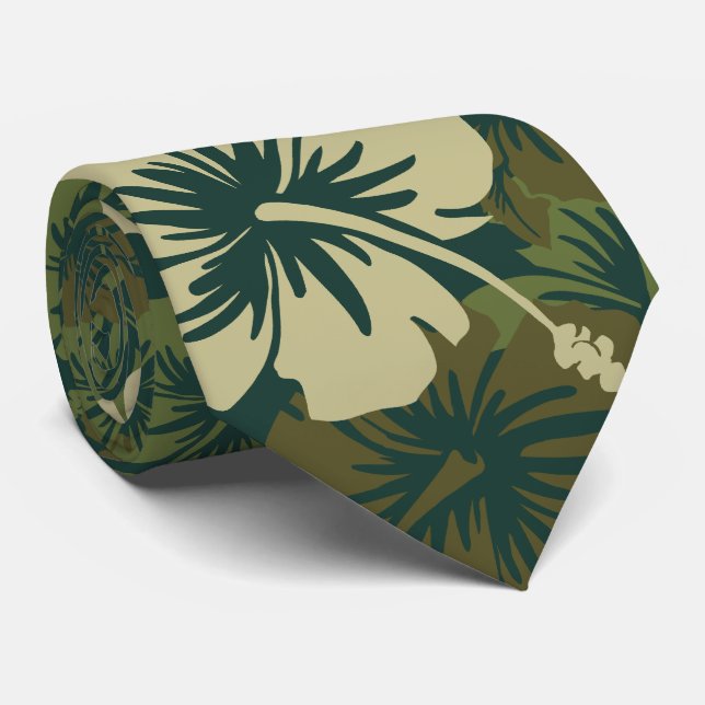 Epic Floral Hibiscus Hawaiian Necktie (Rolled)