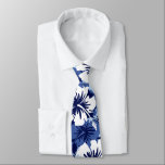 Epic Floral Hibiscus Hawaiian Two-sided Printed Tie<br><div class="desc">Navy,  white,  denim blue and baby blue Colorway.  Tropical vintage print inspired by the aloha shirts of the sixties & seventies. Epic sized hibiscus flowers create this tropical pattern. These designs come in several colorways.</div>